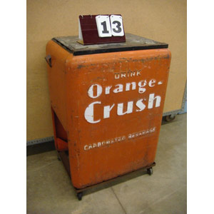 antique orange crush cooler